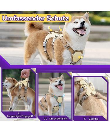 Multi-Purpose Dog Harness for All Sizes - Outbreak-Proof with Leash Set | Ideal for Small Medium & Large Dogs - Yellow (L) - Buy Online on GoSupps.com