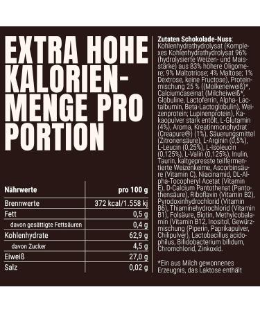 Powerstar Hardgain Mass 3600G | Sugar-Free Weight Gainer with Creatine | Fast Muscle Building & Strength | German Quality | Chocolate-Nut Flavor | 3.6 kg Pack - Buy Online on GoSupps.com