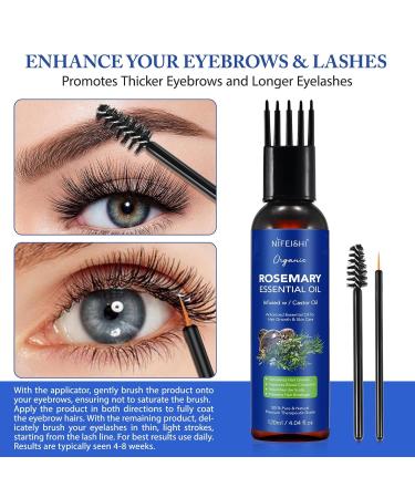 Rosemary Essential Oil for Hair Growth - 120ml Pure Organic Infusion with Castor Oil | Scalp Massage & Body Care Improves Circulation & Reduces Hair Loss - Buy Online on GoSupps.com