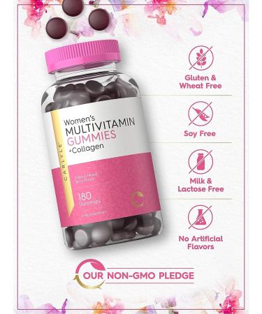 Carlyle Multivitamin for Women Gummies | 180 Count | Mixed Berry | Collagen | Non-GMO & Gluten-Free - Buy Online on GoSupps.com