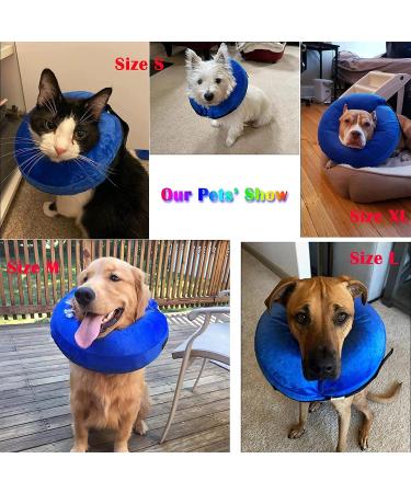 Katoggy Inflatable Dog Cone Collar - Soft Recovery Collar for Dogs & Cats - Adjustable Elizabethan Collar for Surgery - Large Blue - Buy Online on GoSupps.com