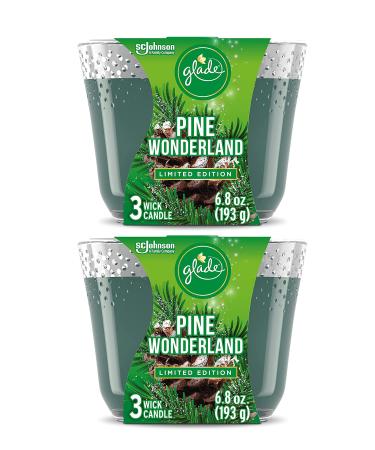 Glade Candle Fragrance Candle Infused with Essential Oils Air Freshener Candle 3-Wick Candle (Pine Wonderland)
