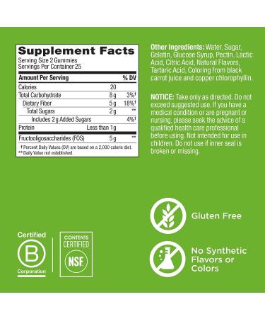OLLY Fiber Gummy Rings 5g Prebiotic Fiber FOS (Fructo-oligosaccharides) Digestive Support Berry Melon 50ct - Buy Online on GoSupps.com