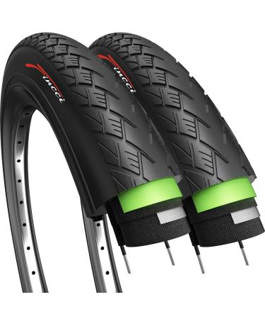 Fincci Pair 700x38c Bike Tire Foldable 40-622 with 1mm Antipuncture Protection for Electric Road Mountain MTB Hybrid Bike Bicycle with 700 x 38c Tires - Pack of 2