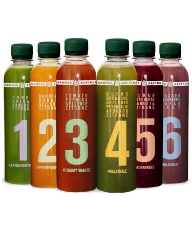 Kale and me 5 days vegetables juice cure with 30 bottles of 320 ml without additives 6 flavors from regional production juice cure as a fasting cure