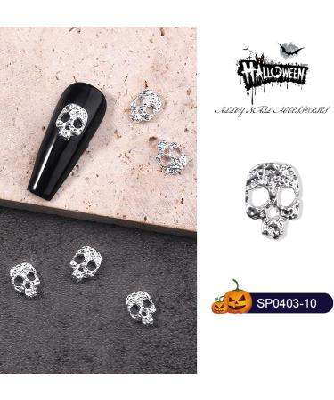 100pcs/set 3D Halloween Nail Art Skeleton Nail Alloy Nail Decoration Vintage Skeleton Nail Art Jewelry Halloween Nail Art Jewelry - Buy Online on GoSupps.com