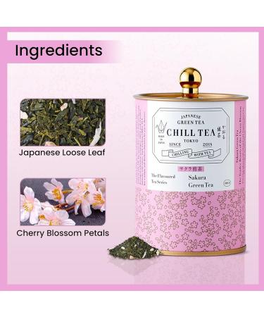 Sakura Green Tea by CHILL TEA Tokyo (100g Loose Leaf) - Cherry blossom tea Japanese Tea Loose Leaf Tea Flavoured Tea- Fruity Floral Flavour Taste of Japan 100 g - Buy Online on GoSupps.com