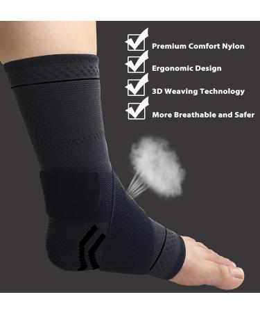Gonicc Professional Foot Sleeve Pair (2 Pcs) - Compression Wrap Support for Stability, Ligament Protection, and Improved Circulation - Ankle Brace for Volleyball and Sports - Black, Medium - Buy Online on GoSupps.com