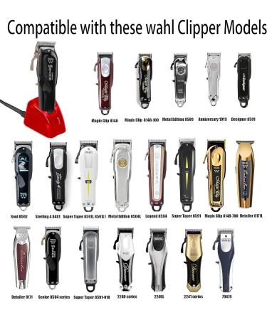 Hair Clippers Charging Stand - Professional Dock for Wahl 5-Star Magic Clip & Sterling-4 - Gilded Red Storage Station - Buy Online on GoSupps.com