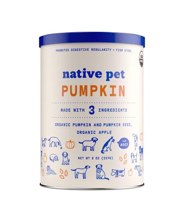 Native Pet Organic Pumpkin for Dogs (8 oz, 16 oz) - All-Natural, Organic Fiber for Dogs - Mix with Water to Create Delicious Pumpkin Puree - Prevent Waste with a Canned Pumpkin Alternative!
