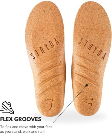 STRYDA Orthopedic Insoles - Vegan 100% Cork Shoe Inserts for Natural Foot Function & Comfort - Buy Online on GoSupps.com