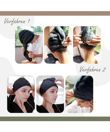 Myhomebody Haartuch Wrap | Luxury Anti-Frizz Fast Drying Hair Dryer Turban | Ultra Soft Bamboo Fiber | Midnight Blue - Buy Online on GoSupps.com