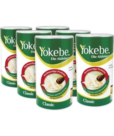 YOKEBE Classic - Diethake for losing weight - gluten -free and vegetarian - meal composition for weight loss with high -quality proteins - Package of advantage 6x500 g 6x12 portions