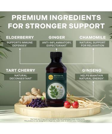 Betterbrand BetterPM Nighttime Wellness Syrup Natural Sleep, Calm & Immune Support with Elderberry, Magnesium Glycinate, Valerian, Tart Cherry, L-Theanine & Chamomile - Buy Online on GoSupps.com