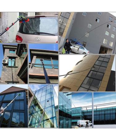 Window Cleaning Pole Water Fed Telescopic Brush Extendable Cleaner Conservatory Roof Angle Adjustable Band Scraper Window Cleaning Photovoltaic Panel Cleaning Brushing 5.4M/18FT 35cm Brush Head 8M/27FT - Buy Online on GoSupps.com
