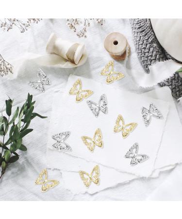 20 Pcs Butterfly Nail Stones | 3D Nail Art Decoration | Metal Nail Art Edelstones for Women & Girls | Handicraft Jewelry - Buy Online on GoSupps.com