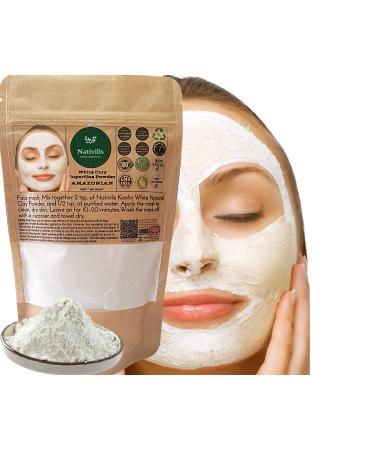 Nativilis Amazonian White Clay Superfine Powder Kaolin - Natural Facial Body Mask Skin Regenerator - Moisturizing Cleansing - Non Comedogenic - Copaiba benefits