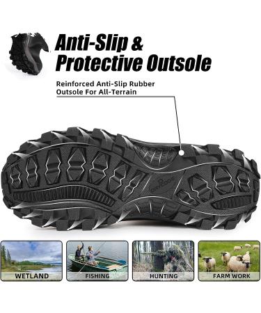 Drycode Rubber Boots | Waterproof 6mm Neoprene | Durable Outdoor Rain Boots | Graphite Black | Size 5-14 - Buy Online on GoSupps.com