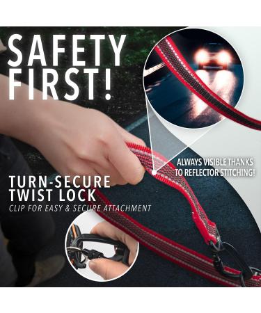 Blucelle Strong Dog Leash 3m - Robust 360 Carabiner for Large Dogs up to 100kg | Adjustable Freehand Leash for 2 Dogs | Durable Red Design - Buy Online on GoSupps.com