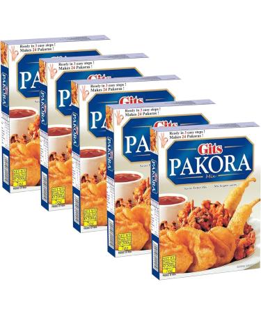 Gits Pakora Snack Mix 200g - Mildly Spiced Dumplings Made Of Chickpea Flour - A Traditional Indian Savory Snack Makes 60 Pakoras (Pack of 5) - Buy Online on GoSupps.com