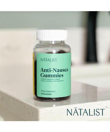 NATALIST Anti-Nausea Gummies for Morning Sickness Relief | Organic Ginger & Vitamin B6 - 90 Vegan Drops for Pregnant Women - Buy Online on GoSupps.com