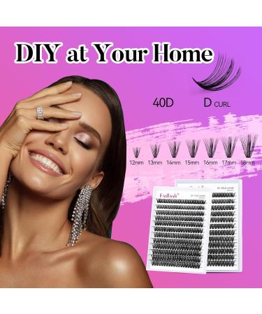 FADLASH DIY Lash Extension Kit - Individual D Curl Lashes Bond & Seal Applicator Tool | Self Application at Home (12-18mm - Buy Online on GoSupps.com