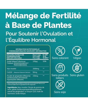 Conceive Plus Woman Support For Ovulation - Improves Ovarian Health & Hormonal Balance - Fertility With Myo-inositol Folic Acid Rooster 10 & Ginger - Supplement For Sopk - 120 Capsules - Buy Online on GoSupps.com