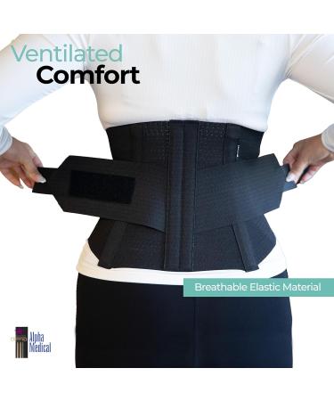 Buy Alpha Medical 10 Vented Lumbosacral Support Back Brace - Elastic Lower Back Support (Medium Black) for Enhanced Comfort & Relief - International Shipping Available - Buy Online on GoSupps.com