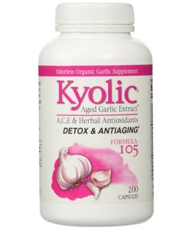 Kyolic Aged Garlic Extract Detox & Anti-Aging Formula 105 200 Capsules