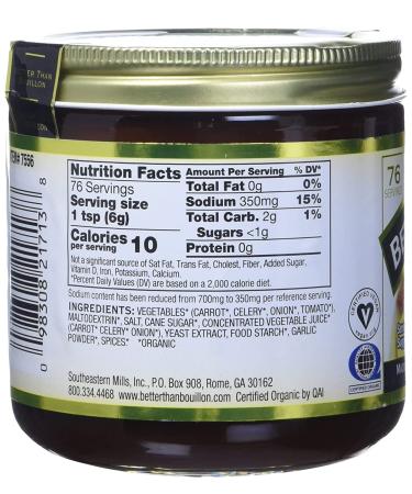 Organic Vegetable Base 16oz Reduced Sodium | Better Than Bouillon 1lb (Pack of 1) - Buy Online on GoSupps.com