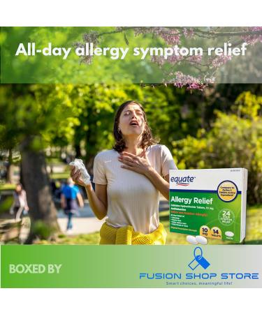 Cetirizine Hydrochloride 10mg- Allergy Relief Tablets 14 Ct (Pack of 1) Boxed by Fusion Shop Store - Buy Online on GoSupps.com