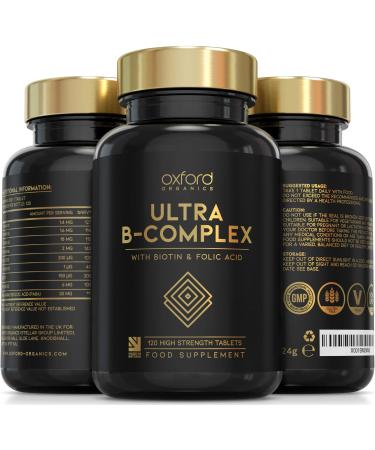 Ultra Vitamin B Complex High Strength | 120 Vegan Tablets 4 Month Supply | All B Vitamins - Vitamin B12 Folic Acid (B9) Biotin (B7) B6 B5 B3 B2 B1 | VIT B Complex Supplement | Made in The UK