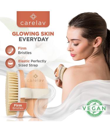 Vegan Dry Brushing Body Brush Set - Exfoliating & Cleansing Brushes for Lymphatic Drainage - Premium Skin Beauty Kit with Handle, Face Brush & Shower Gloves - Buy Online on GoSupps.com