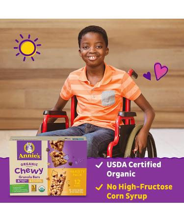 Annie's Organic Chewy Granola Bars Variety Pack - Chocolate Chip & Peanut Butter - 12 Count - Buy Online on GoSupps.com