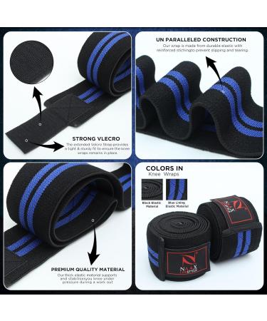 NAAX Knee Compression Sleeve with Side Stabilizer - Ultimate Support for Running Sports & Injury Recovery - Blue - Buy Online on GoSupps.com
