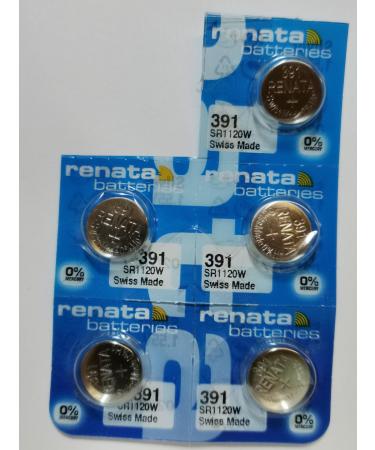 Renata Batteries 391 Silver Oxide Watch Battery (5 Pack)