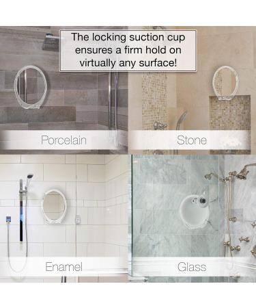 Fogless Shower Mirror for Shaving with Razor Hook | Anti-Fog Bathroom Mirror | 360 Swivel | Shatterproof | Travel Friendly - Buy Online on GoSupps.com