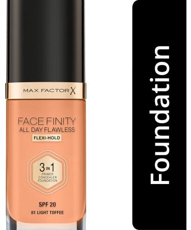 Max Factor Facefinity 3-in-1 All Day Flawless Liquid Foundation SPF 20 - 81 Light Toffee 30 ml - Buy Online on GoSupps.com