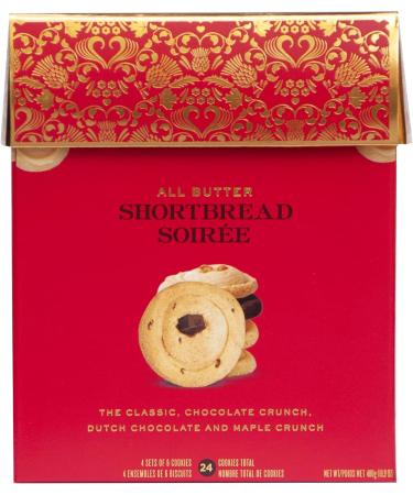 Red Gift Box Variety of Flavors Shortbread Cookies Traditional Maple Chocolate Crunch Dutch Choco 480 Grams - Buy Online on GoSupps.com