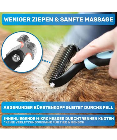 Bluepet Undercoat Dog & Cat Brush for Long Hair | Removes Undercoat & Matted Fur | Massage Effect | Size M-L 2.0 - Best Grooming Tool - Buy Online on GoSupps.com