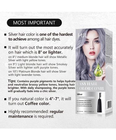 HJL Silver Hair Dye | Permanent Ammonia-Free Color with Comb Applicator | Easy-to-Use Hair Coloring Cream Kit - Buy Online on GoSupps.com