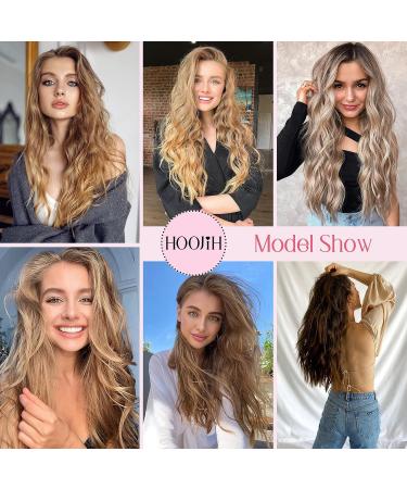 HOOJIH Invisible Wire Hair Extensions 12 Inch 90g Adjustable Headband Hairpiece for Women - Black Loose Wave - Buy Online on GoSupps.com