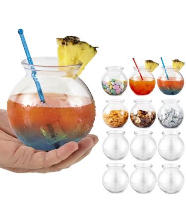 Small Round Plastic Fish Bowls for Parties (12 Pack) 16 oz Clear Mini Drink Bowl, Shatterproof Fishbowl Glasses for Drinks, Centerpieces, Decorations, Goldfish Pond Carnival Game, Centerpiece Vases - Buy Online on GoSupps.com