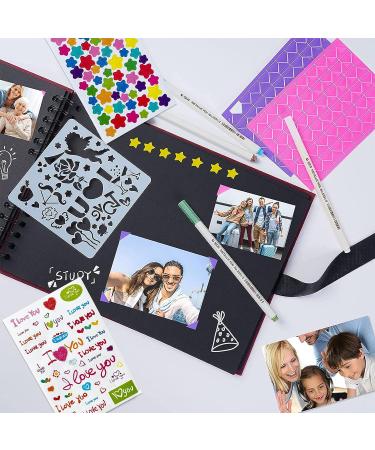 JMJE DIY Craft Paper Photo Album | Handmade Scrapbook Set for Wedding, Graduation, Travel | 80 Pages with Metal Pen | Black Window - Buy Online on GoSupps.com