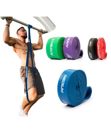 Activevikings Pull-up fitness bands |Perfect for muscle building and CrossFit Freeletics Calisthenics |Fitness band Pull -up straps Resistance bands C - Blue: Medium (medium -strong resistance)