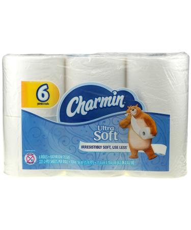 Charmin Ultra Soft Bathroom Tissue - 6 Jumbo Rolls Blue 6 Count (Pack of 1)