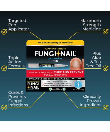 Fungi-Nail Pen Applicator Anti-Fungal Solution with Tolnaftate - Clinically Proven Nail & Athlete's Foot Treatment - 0.10 Fl Oz (Pack of 1) - Buy Online on GoSupps.com