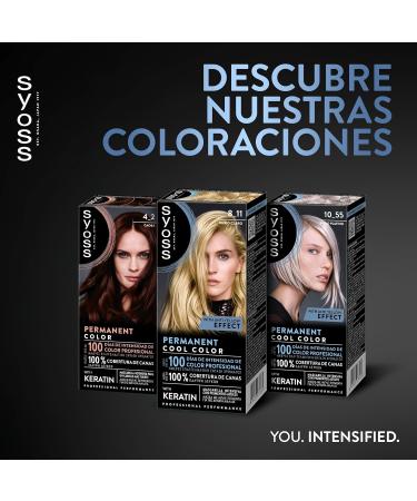  Syoss Syoss 8-11 Powder Blonde: Permanent Keratin Hair Dye Anti-Yellow Effect 100% Grey Coverage and Up to 100 Days of Colour Pack of 3 - Buy Online on GoSupps.com
