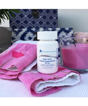 MON ETOILE DE BEAUTE Boric Acid Vaginal Suppositories 600mg (30 Count) - Holistic Women's Care - Buy Online on GoSupps.com