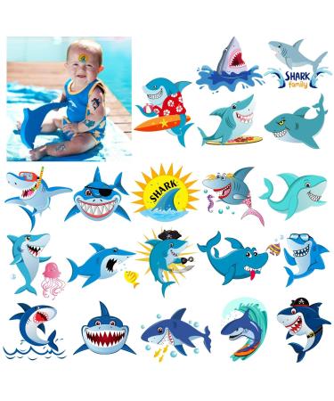Valoin Shark Temporary Tattoos Grier Ocean Sea Shark Themed Baby Shower Birthday Party Decor Great hit for